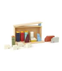 Modern wooden nativity scene
