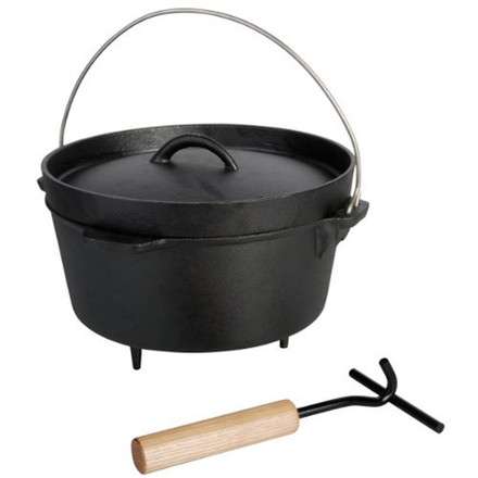 Versatile cast iron cooking pan