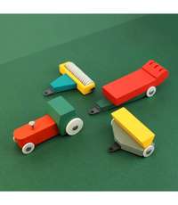 Charming Wooden Tractor with Trailers